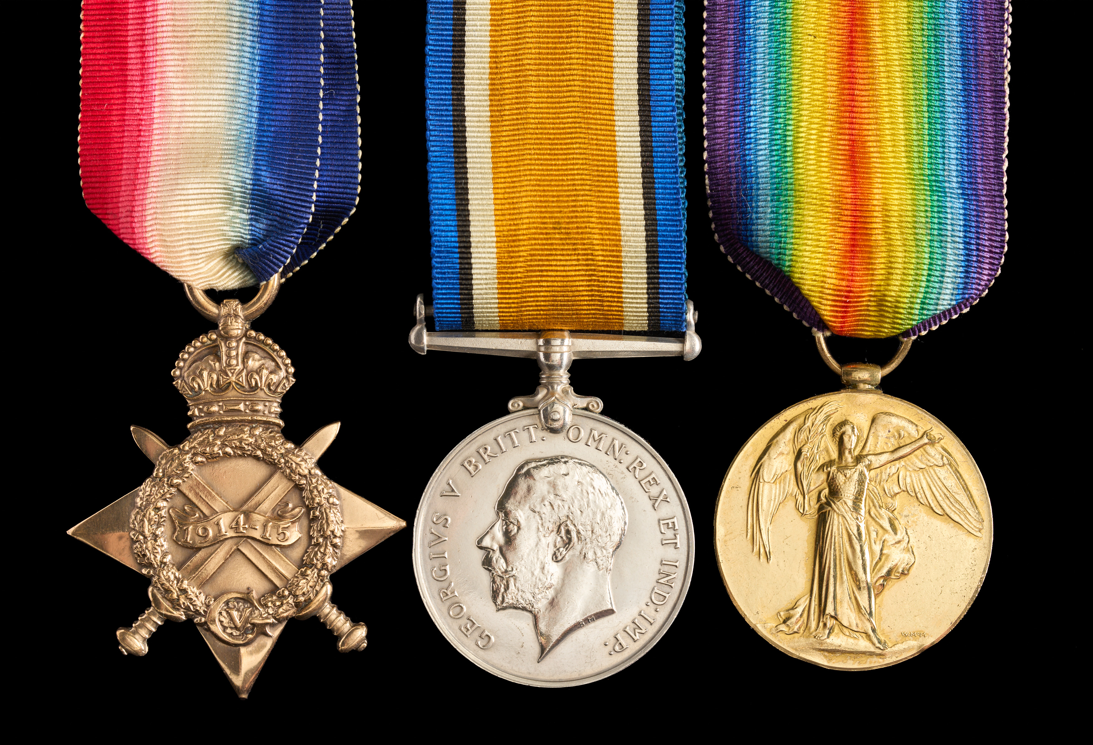 Joseph Hanley : (L to R) 1914-14 Star; British War Medal; Allied Victory Medal